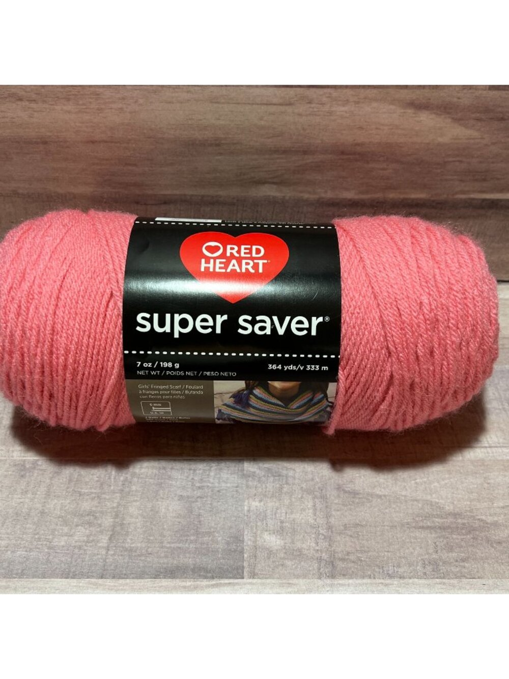 Red Heart Super Saver Perfect Pink Acrylic Yarn Skein 7 oz 364 Yards
